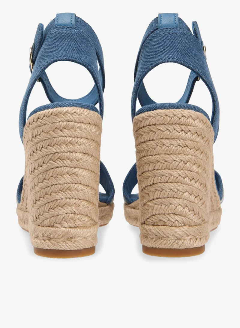 TOMMY HILFIGER  Canvas Denim Wedge Espadrilles for Women | Best Price UAE
